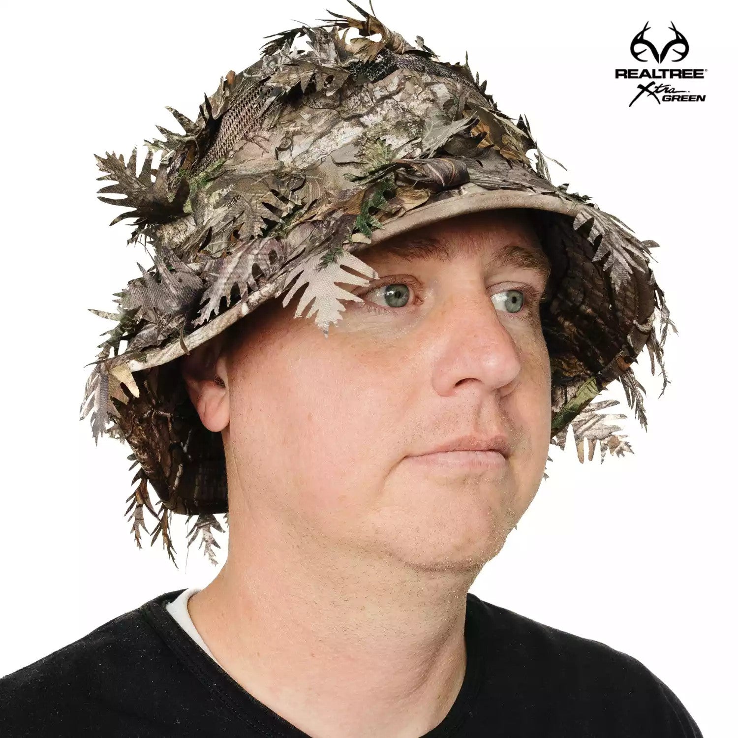 Realtree QuikCamo Unisex 2-in-1 Leafy Hunting Face Mask and Bucket Hat - Realtree Camo