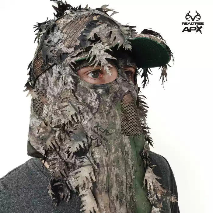 Realtree QuikCamo 2-in-1 Leafy Hunting Face Mask & Ball Cap - Realtree Camo