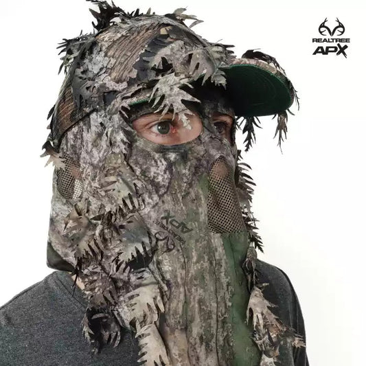 Realtree QuikCamo 2-in-1 Leafy Hunting Face Mask & Ball Cap - Realtree Camo