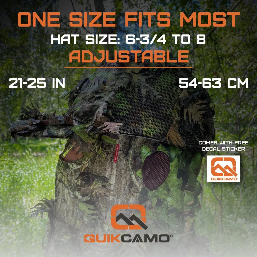 Realtree QuikCamo 2-in-1 Leafy Hunting Face Mask & Ball Cap - Realtree Camo