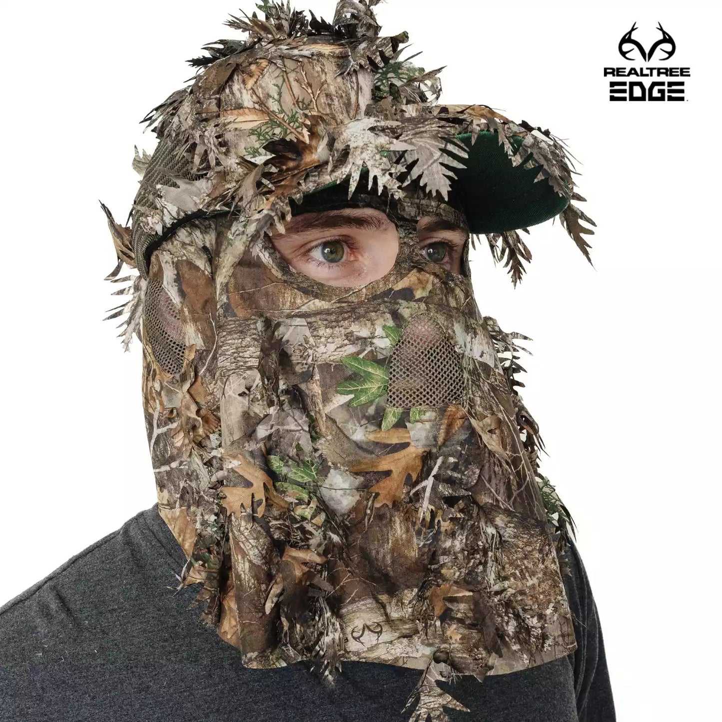Realtree QuikCamo 2-in-1 Leafy Hunting Face Mask & Ball Cap - Realtree Camo