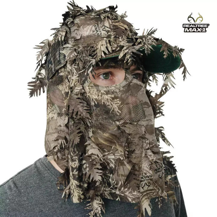 Realtree QuikCamo 2-in-1 Leafy Hunting Face Mask & Ball Cap - Realtree Camo