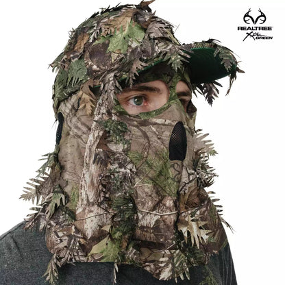 Realtree QuikCamo 2-in-1 Leafy Hunting Face Mask & Ball Cap - Realtree Camo