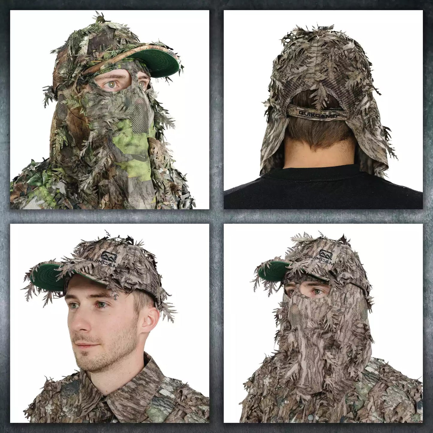 Realtree QuikCamo 2-in-1 Leafy Hunting Face Mask & Ball Cap - Realtree Camo