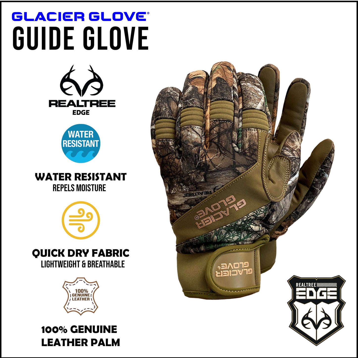 Realtree Glacier Glove Guide Unisex Camo Glove - Realtree EDGE