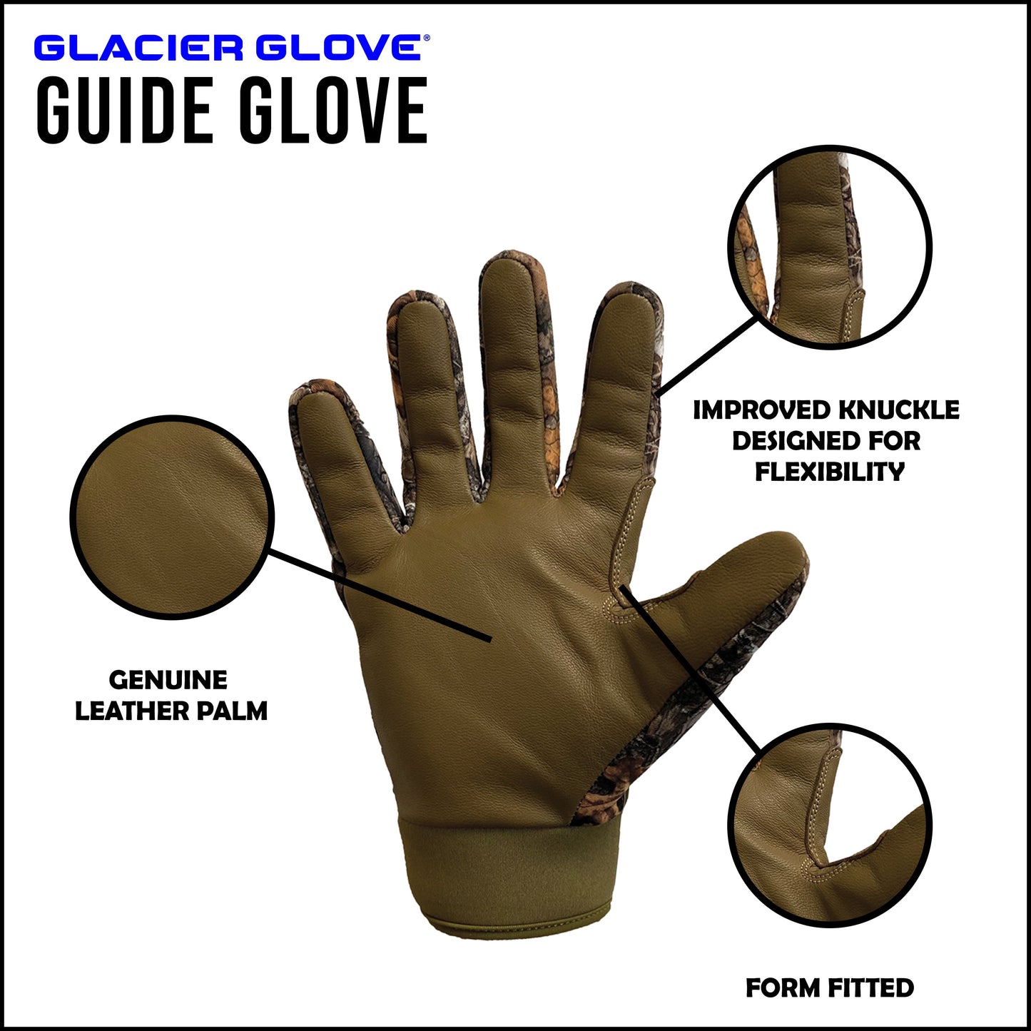 Realtree Glacier Glove Guide Unisex Camo Glove - Realtree EDGE