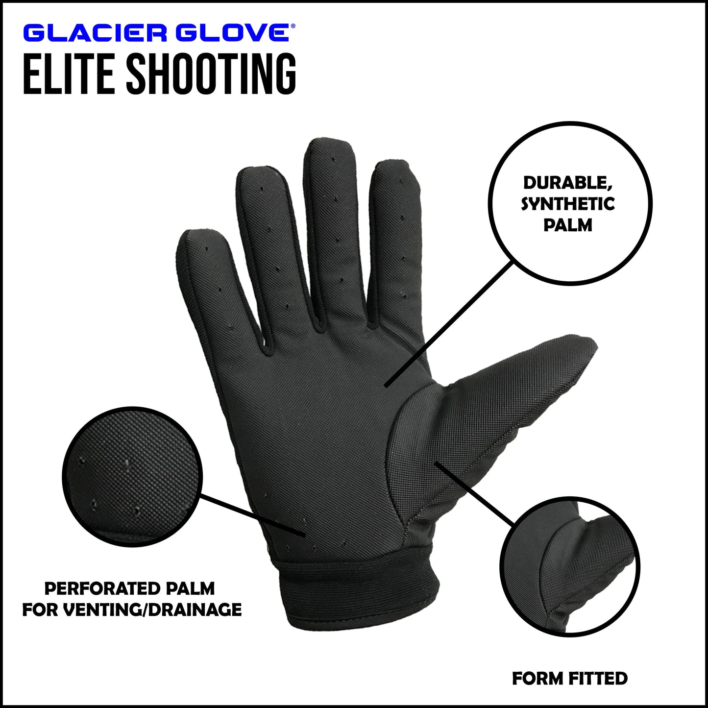 Realtree Glacier Glove Elite Shooting Unisex Camo Glove - Realtree EDGE