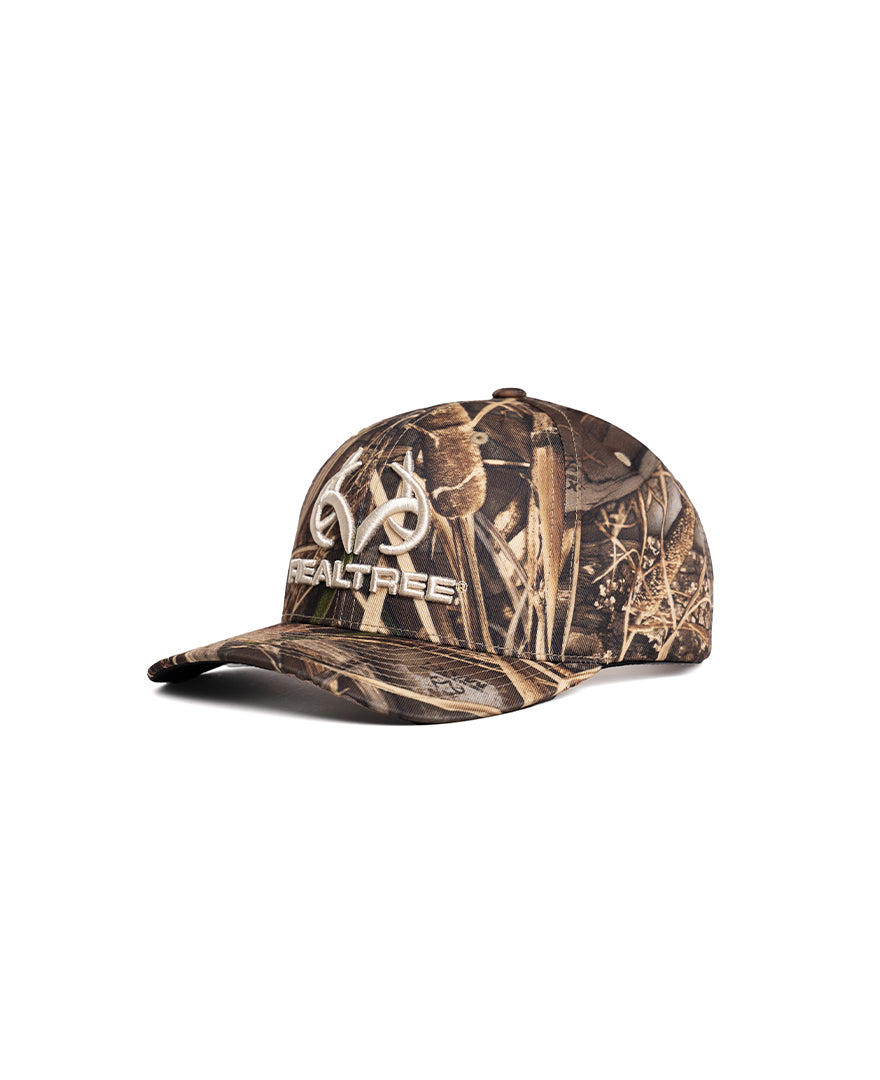 Realtree Unisex Embroidered  Logo 6 Panel Camo Hat - Realtree MAX-7
