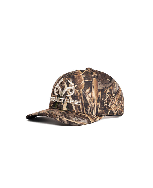 Realtree Unisex Embroidered  Logo 6 Panel Camo Hat - Realtree MAX-7