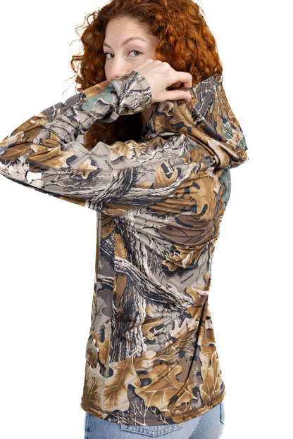 Realtree WoLong Sleeve Hooded Camo Shirt - Realtree Advantage Classic