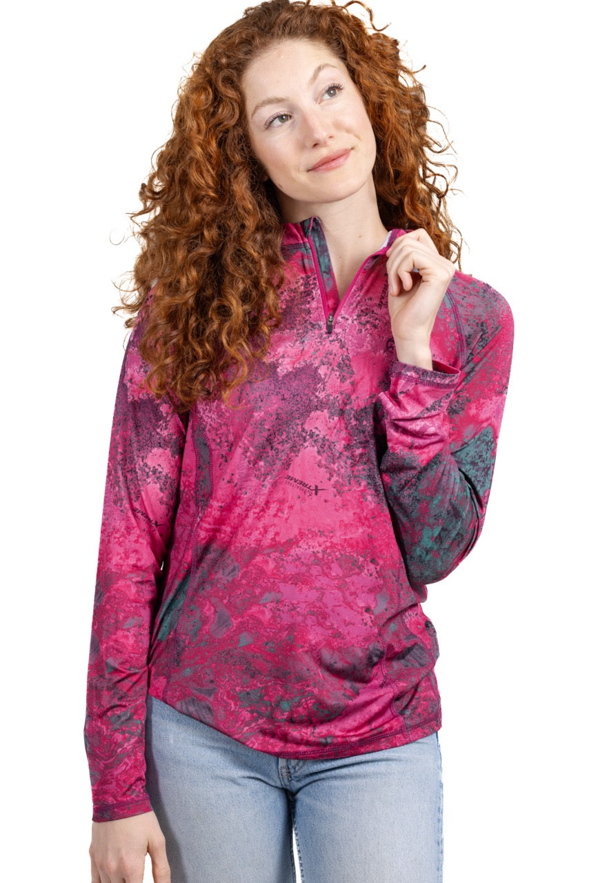 Realtree WoMagenta Quarter Zip Jacket - Realtree XTREME Colors