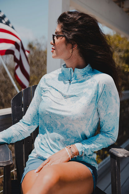 Realtree WoLight Blue Quarter Zip Jacket - Realtree XTREME Colors