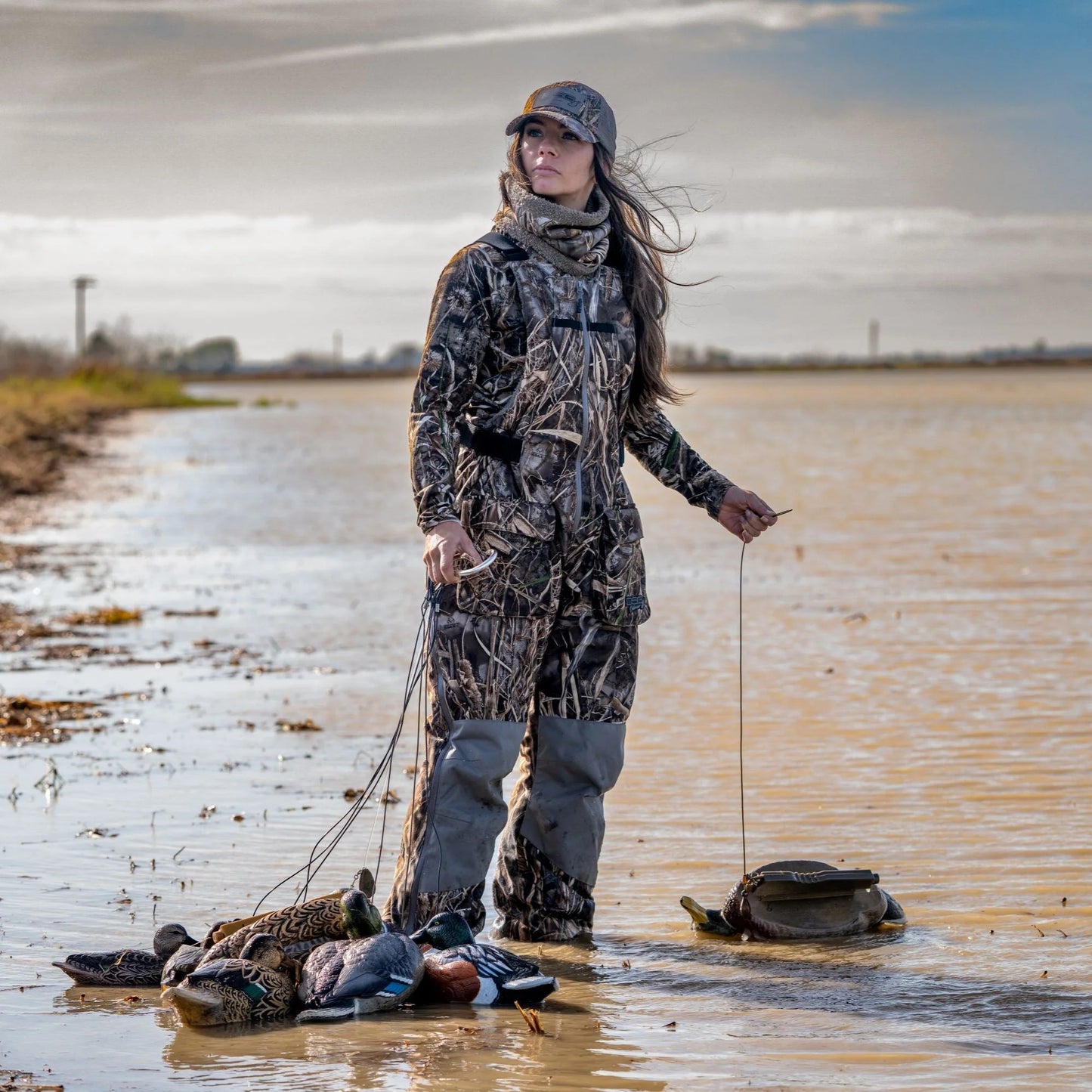 Realtree DSG Outerwear WoFinley Waterfowl Hunting Bib - Realtree MAX-7