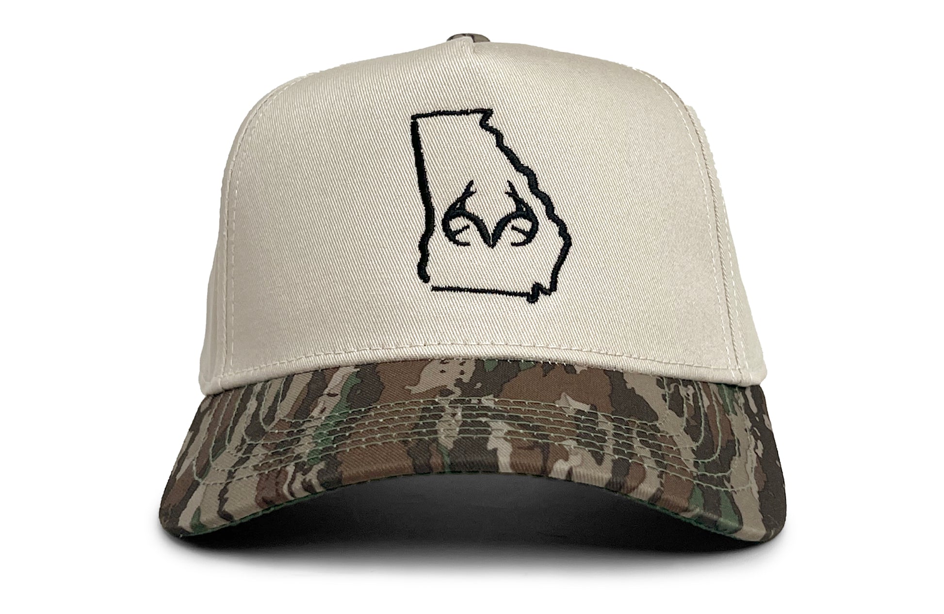 Realtree Lost Hat Co. Unisex EA5Y Hybrid Black Georgia Logo Camo 6-Panel Hat - Realtree Original