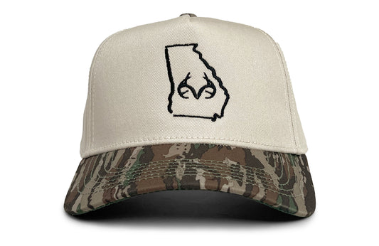 Realtree Lost Hat Co. Unisex EA5Y Hybrid Black Georgia Logo Camo 6-Panel Hat - Realtree Original