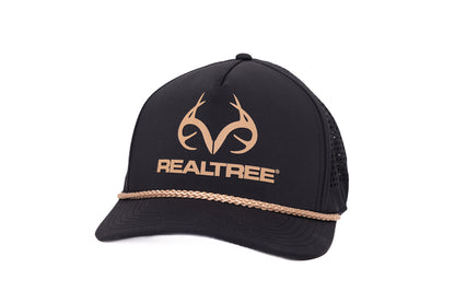 Realtree Center Stage Unisex Black Realtree Antler Logo Rope Hat - Realtree