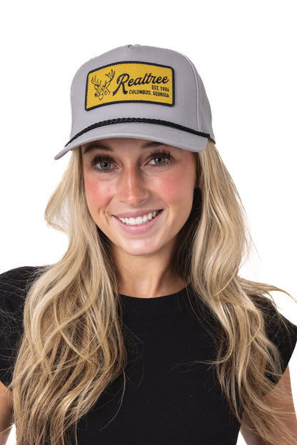 Realtree Center Stage Unisex Gray Retro Realtree Patch A-Frame Hat - Realtree