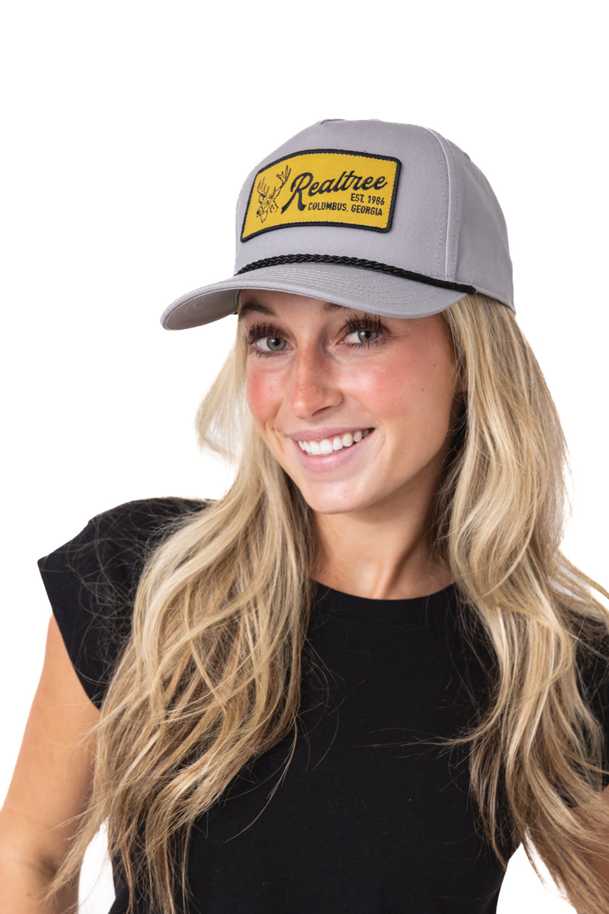 Realtree Center Stage Unisex Gray Retro Realtree Patch A-Frame Hat - Realtree