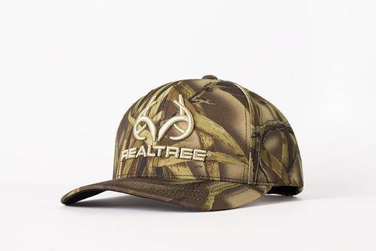 Realtree Unisex Embroidered Logo 6 Panel Camo Hat - Realtree Wetlands