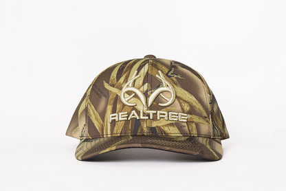 Realtree Unisex Embroidered Logo 6 Panel Camo Hat - Realtree Wetlands