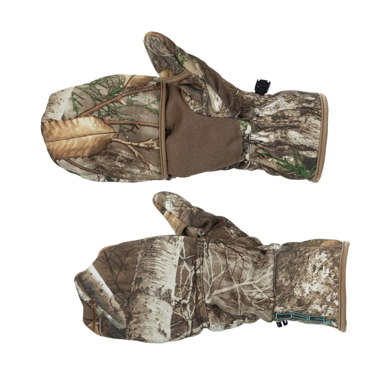 Realtree DSG Outerwear WoSherpa Fleece Flip Top Camo Mitten - Realtree APX