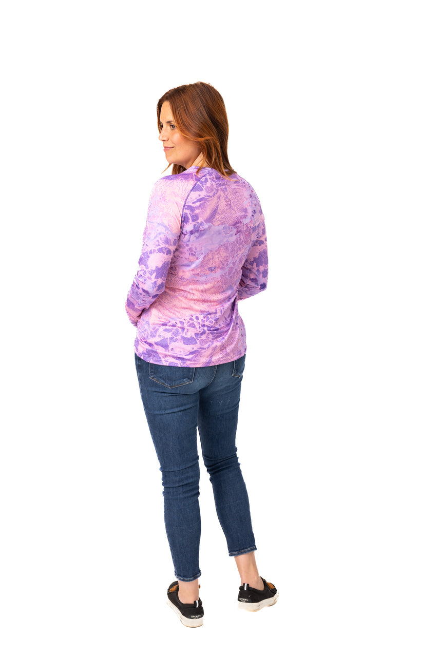 Realtree Realtree Fishing WoPurple Crew Neck Long Sleeve Shirt - Realtree WAV3