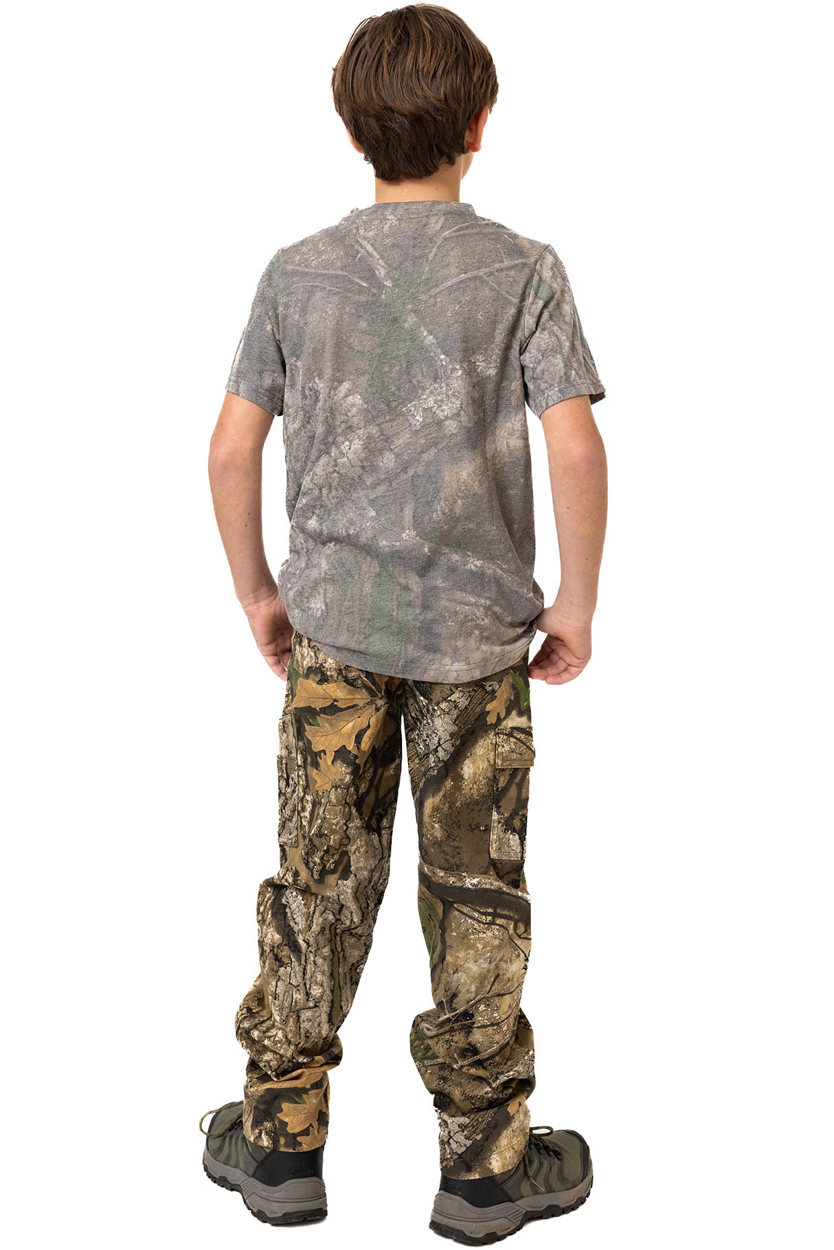 Realtree Kids Tri Blend Short Sleeve Crew Neck Faded Camo Shirt - Realtree APX