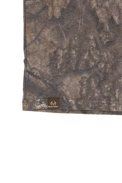 Realtree Kids Tri Blend Short Sleeve Crew Neck Faded Camo Shirt - Realtree APX