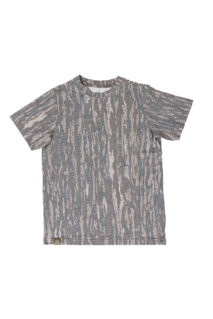 Realtree Kids Tri Blend Short Sleeve Crew Neck Faded Camo Shirt - Realtree Original