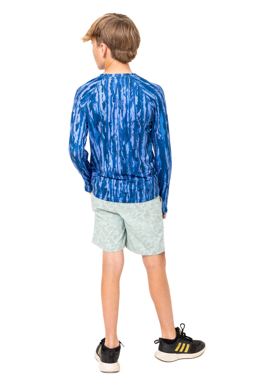 Realtree Realtree Fishing Kid's Blue Long Sleeve Crewneck Shirt - Realtree Original