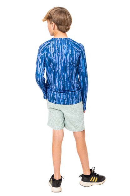 Realtree Realtree Fishing Kid's Blue Long Sleeve Crewneck Shirt - Realtree Original