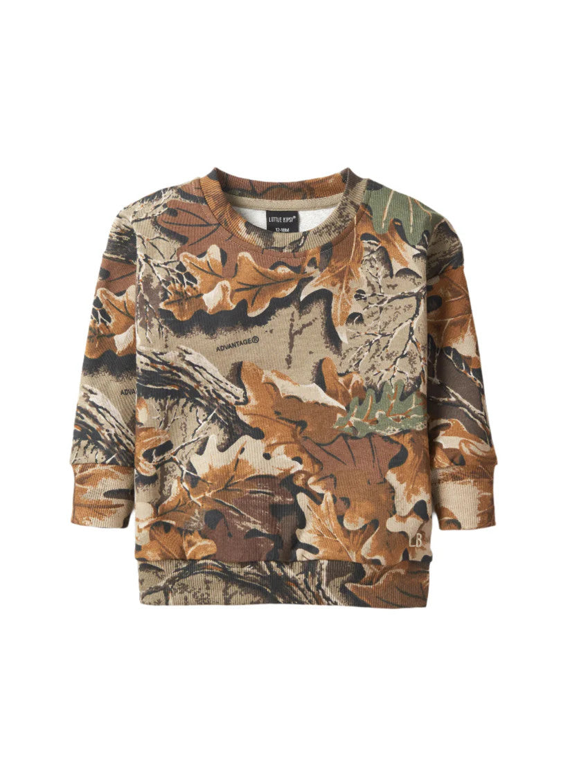Realtree Little Bipsy Kid's Camo Long Sleeve Crewneck - Realtree Advantage Classic