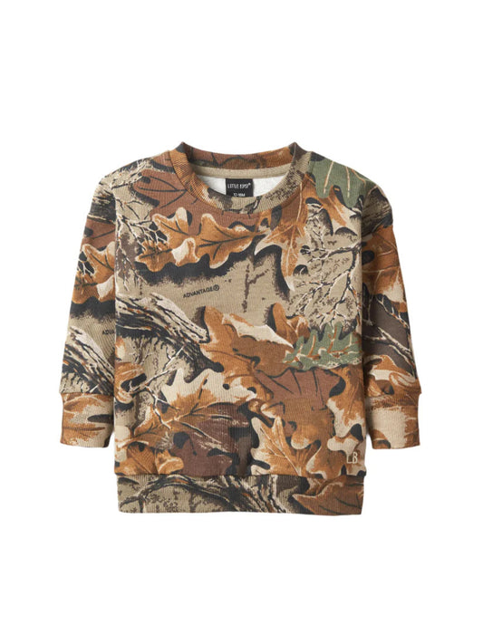 Realtree Little Bipsy Kid's Camo Long Sleeve Crewneck - Realtree Advantage Classic