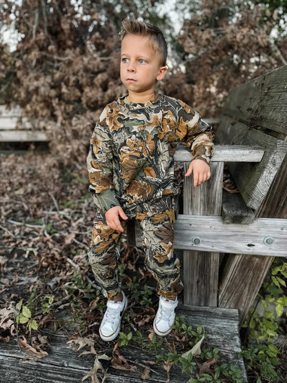 Realtree Little Bipsy Kid's Camo Long Sleeve Crewneck - Realtree Advantage Classic