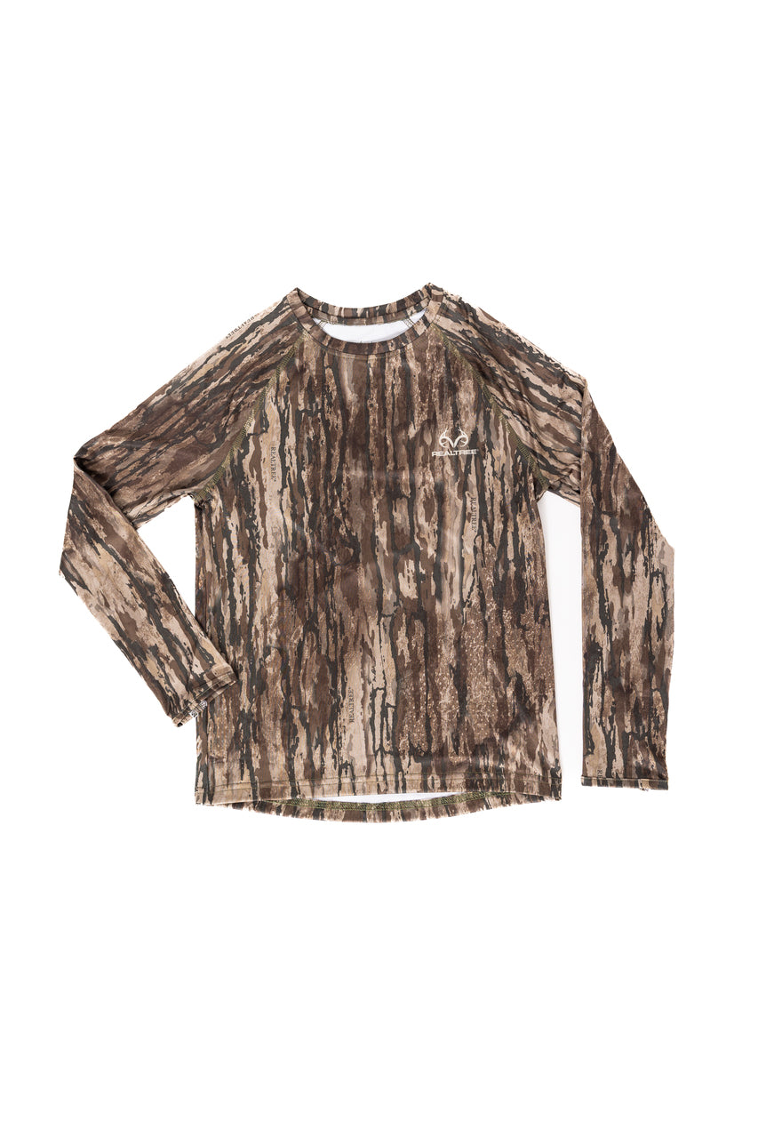 Realtree Realtree Fishing Kid's Long Sleeve Crewneck Camo Shirt