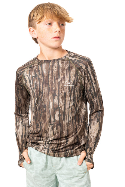 Realtree Realtree Fishing Kid's Long Sleeve Crewneck Camo Shirt