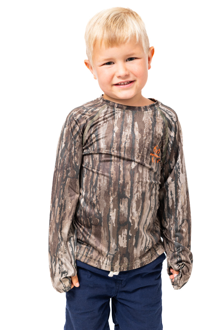Realtree Kid's Crew Long Sleeve Camo Poly Shirt