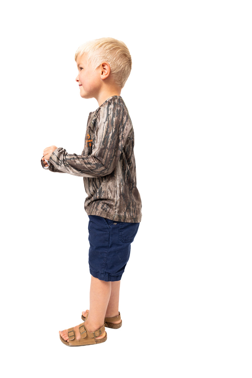 Realtree Kid's Crew Long Sleeve Camo Poly Shirt