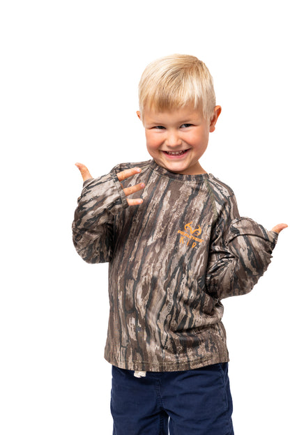 Realtree Kid's Crew Long Sleeve Camo Poly Shirt