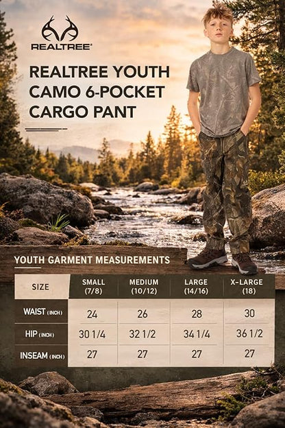 Realtree Kids 6-Pocket Camo Pants - Realtree Hardwoods
