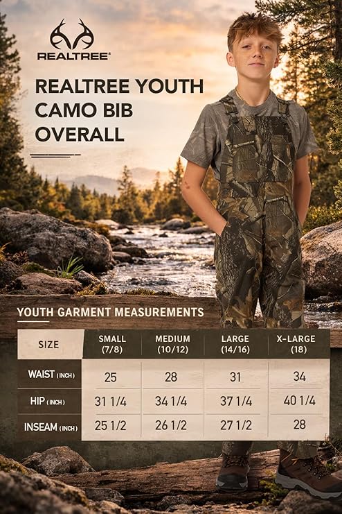 Realtree Youth Hunting Bib Overalls - Realtree Original