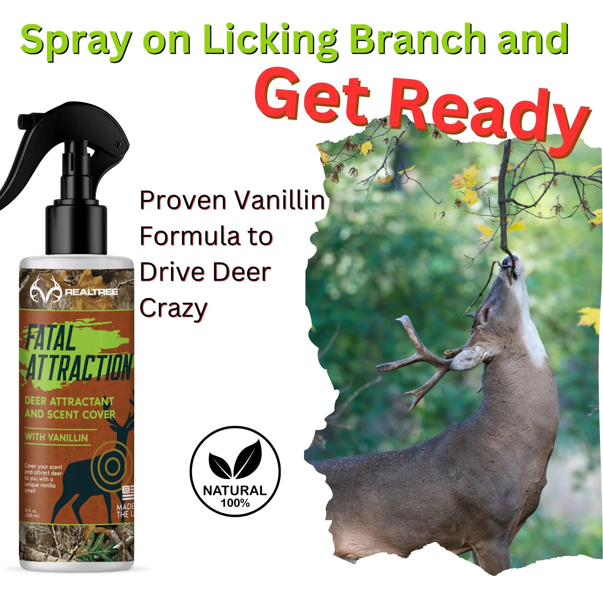 Realtree Zone Protects Fatal Attraction Deer Attractant & Scent Cover - Vanillin - Realtree EDGE