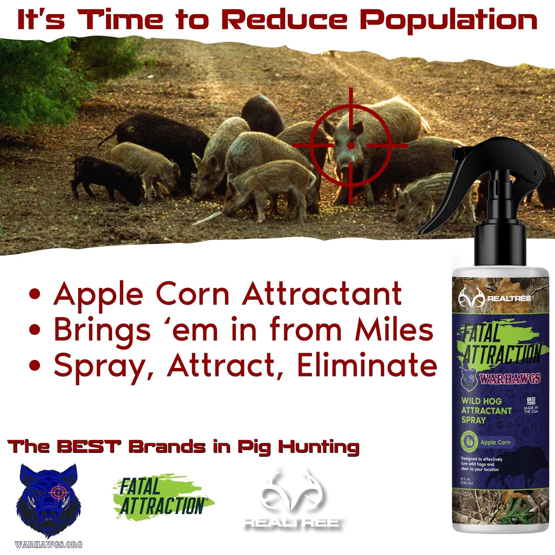 Realtree Zone Protects Fatal Attraction Warhawg Wild Hog Attractant – Apple Corn 16oz - Realtree