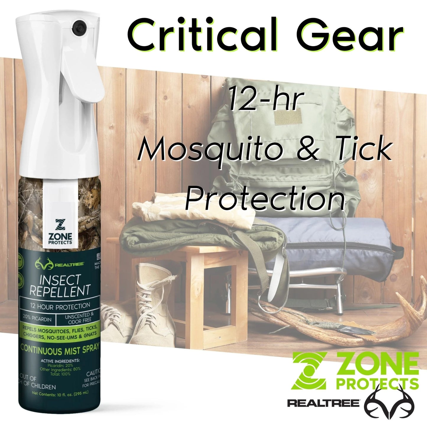 Realtree Zone Protects Picaridin Insect Repellent 10oz Mistosol Spray - Realtree EDGE