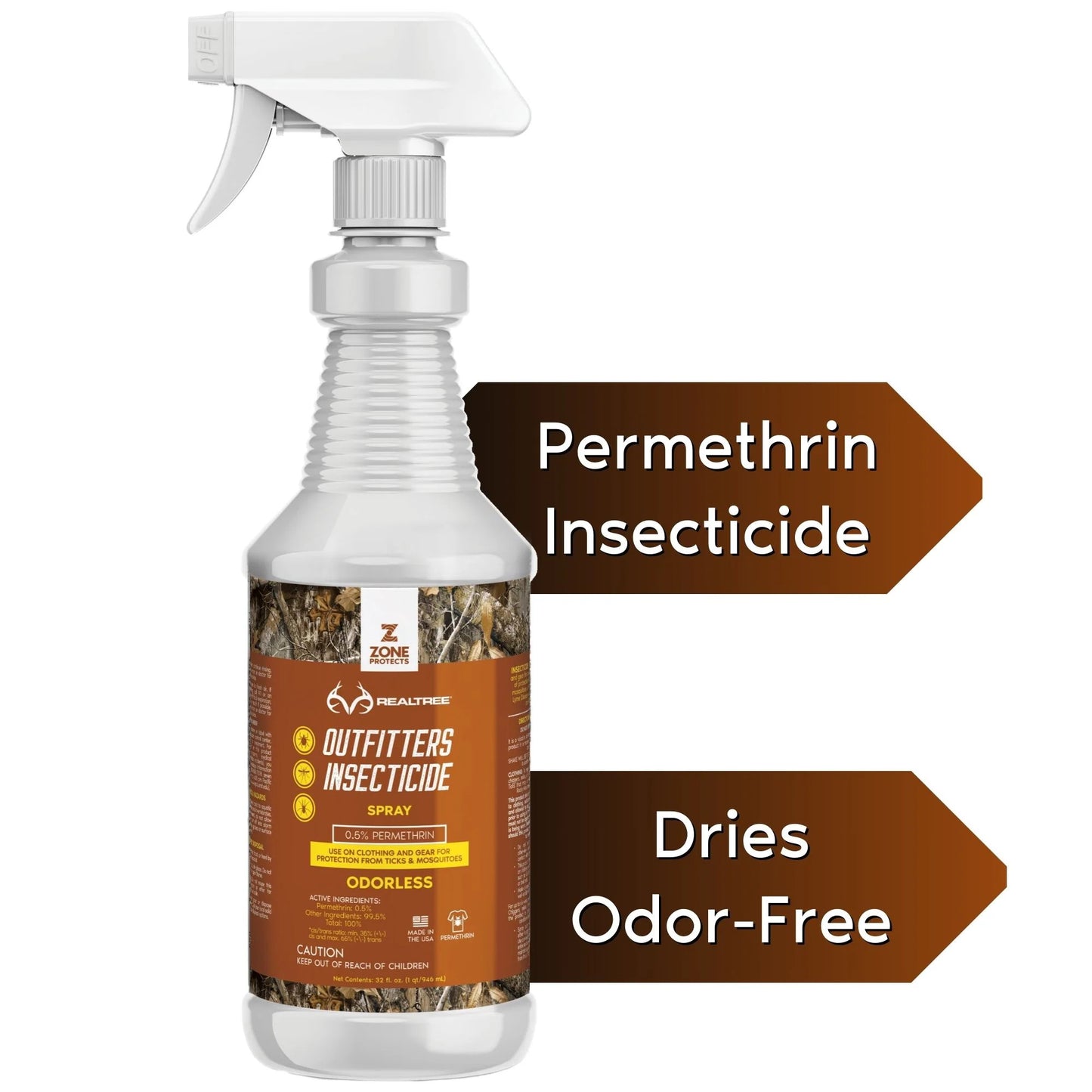 Realtree Zone Protects Permethrin Spray, 32 oz - Realtree EDGE
