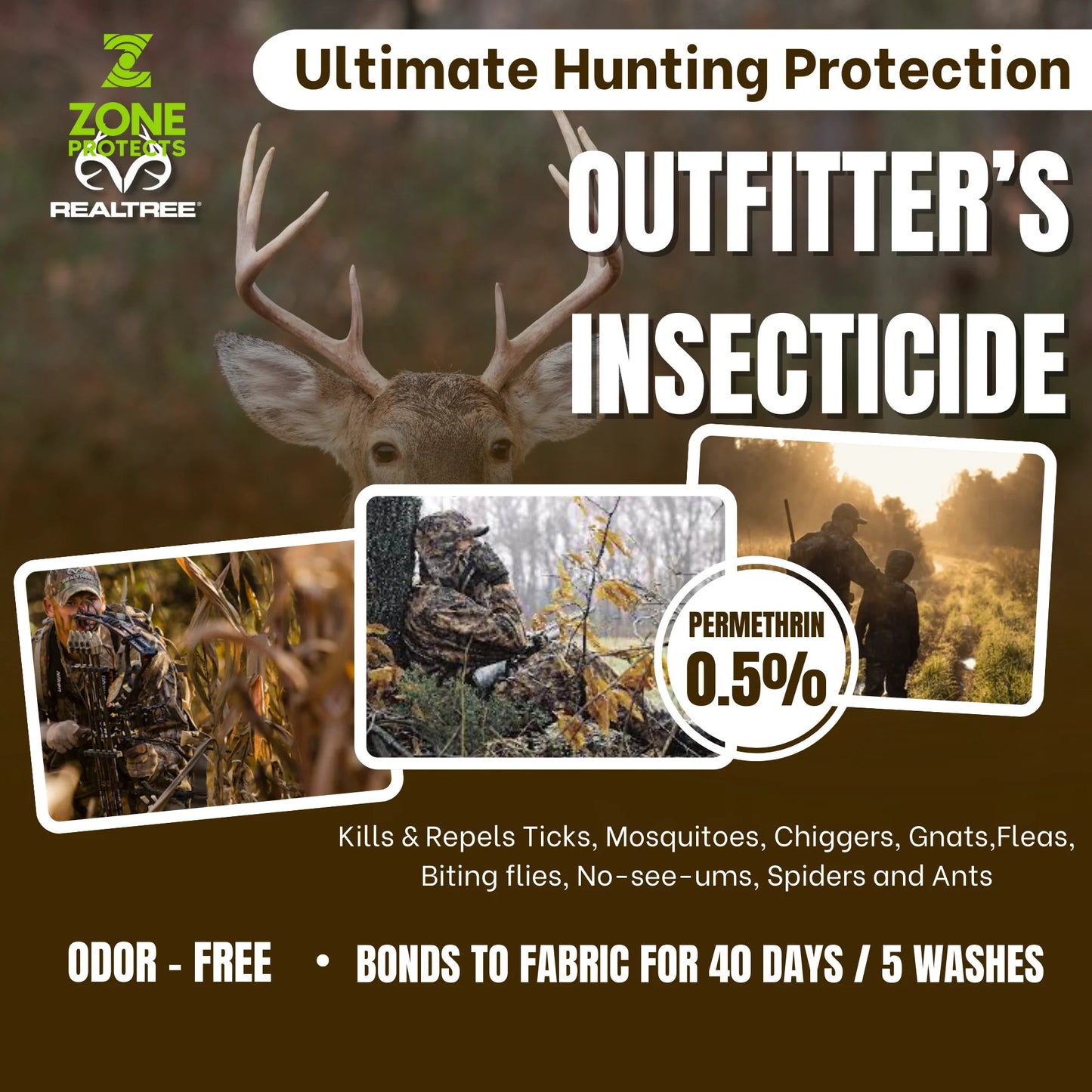 Realtree Zone Protects Permethrin Spray, 32 oz - Realtree EDGE