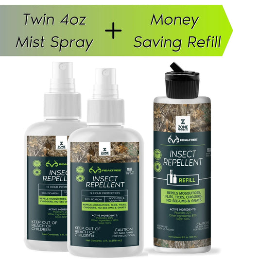 Realtree Zone Protects Insect Repellent Twin Pack 4oz + Refill - Realtree EDGE