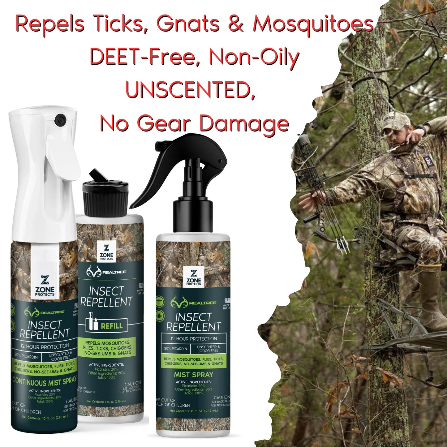 Realtree Zone Protects Insect Repellent Twin Pack 4oz + Refill - Realtree EDGE