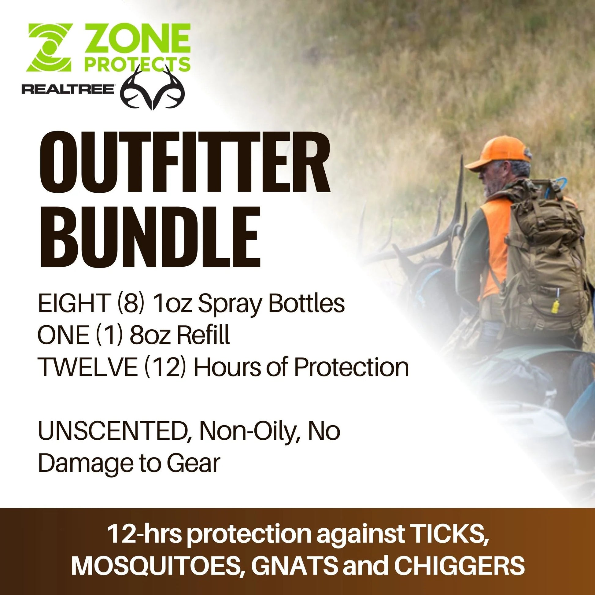 Realtree Zone Protects Hunter's Pack Insect Repellent Spray, 1oz Case + Refill - Realtree EDGE