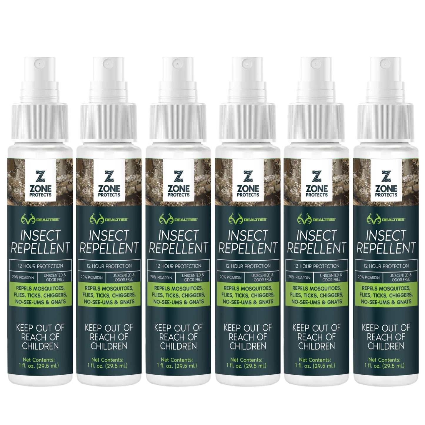 Realtree Zone Protects Unscented Insect Repellent 1 oz Travel Pack of 6 - Realtree EDGE